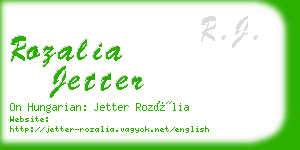 rozalia jetter business card